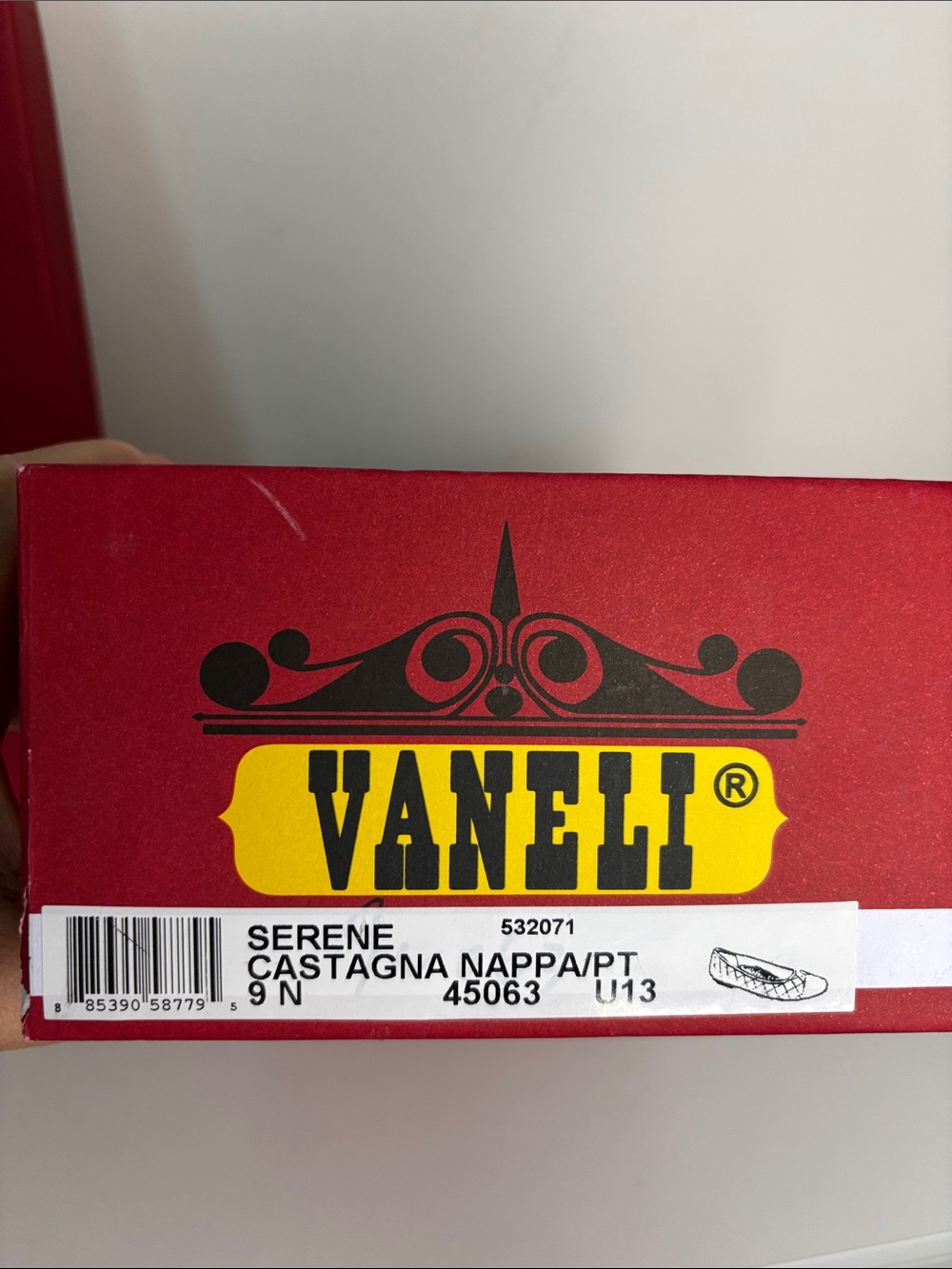 Vaneli Quilted Brown Serena Ballet Flats with Patent Toe 9N NIB - Picture 7 of 7